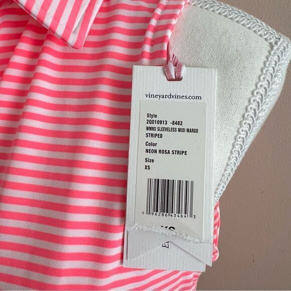 Vineyard Vines Striped Sleeveless Midi Margo Dress NEW Size XS Pink - Picture 6 of 11